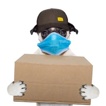 Dog delivery post Stock-Fotos