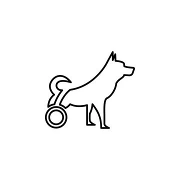 Dog is disabled icon. Element of disabled icon for mobile concept and web apps Stock Illustration