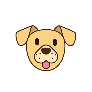 Dog Drawing Design Vector Illustration Clipart Eps, Happy dog face isolated Stock Illustration