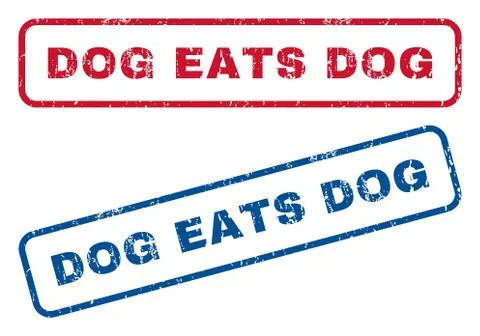 Dog Eats Dog Rubber Stamps Stock Illustration