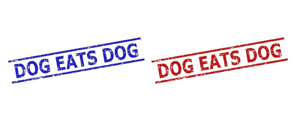 DOG EATS DOG Seals with Rubber Surface and Parallel Lines Stock Illustration