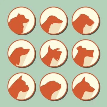 Dog emblem set Stock Illustration