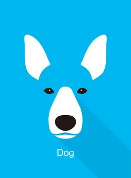 Dog face flat icon design, vector illustration Stock Illustration
