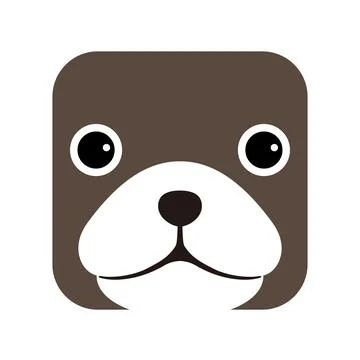 Dog face flat icon design, vector illustration Stock Illustration