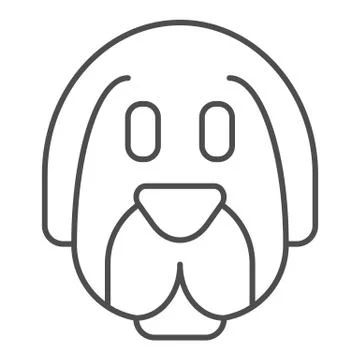 Dog face thin line icon. Animal vector illustration isolated on white. Puppy Stock Illustration