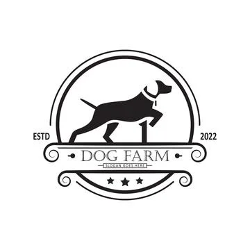 Dog farm logo Stock Illustration