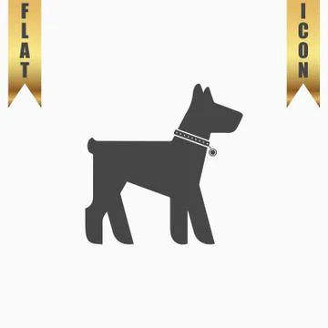 Dog flat icon Stock Illustration