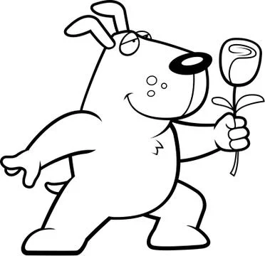 Dog Flower Stock Illustration