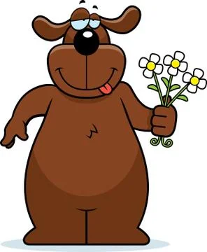 Dog Flowers Stock Illustration