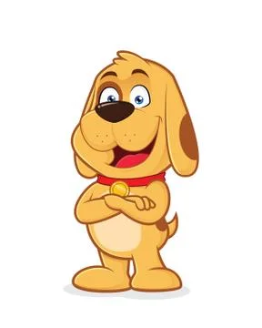 Dog with folded hands Stock Illustration