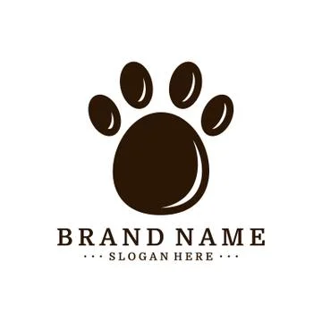 Dog Foot logo Design Vector Template. Dog icon logo vector Stock Illustration
