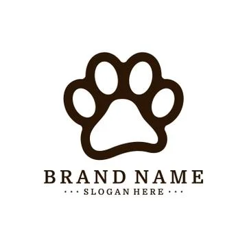 Dog Foot logo Design Vector Template. Dog icon logo vector Stock Illustration