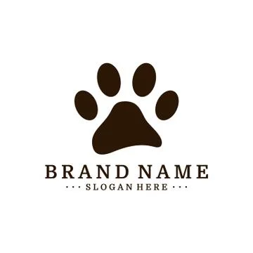 Dog Foot logo Design Vector Template. Dog icon logo vector Stock Illustration