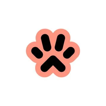 Dog foot. Vector logo in bold line style Stock Illustration