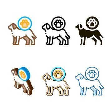 Dog footprint icon simplified vector outline Stock Illustration