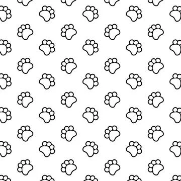 Dog footprint repeat pattern background vector illustration Illustrazione stock