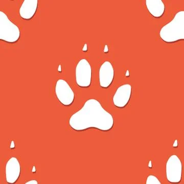 Dog footprint seamless pattern Stock Illustration