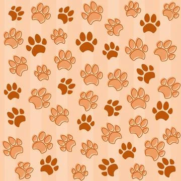 Dog footprints seamless pattern. Illustrazione stock