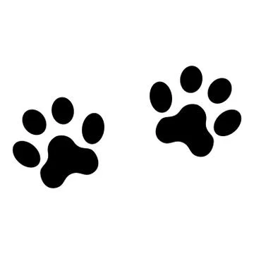 Dog footprints. Simple vector illustration isolated on white. Stock Illustration