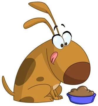 Dog getting ready to eat Stock Illustration