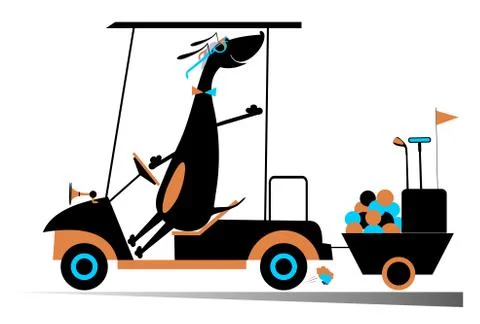 Dog golf player Stock Illustration