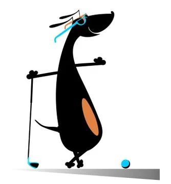 Dog a golfer Stock Illustration