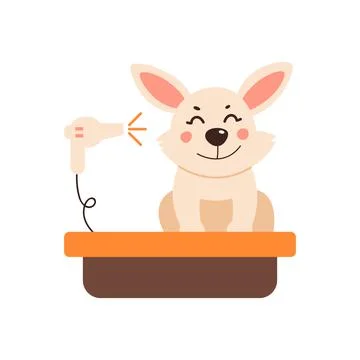 Dog grooming. Vector illustration in a simple style on a white background Stock Illustration