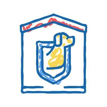 Dog guard color icon vector isolated illustration Stock Illustration