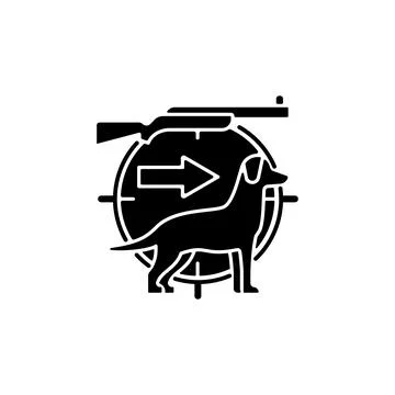 Dog handler black glyph icon Illustrazione stock