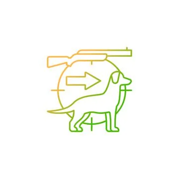Dog handler gradient linear vector icon 스톡 일러스트