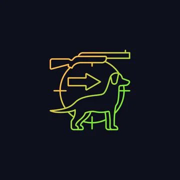 Dog handler gradient vector icon for dark theme Stock-Illustration