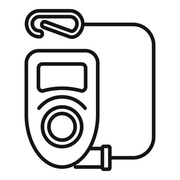 Dog handler icon, outline style Stock Illustration