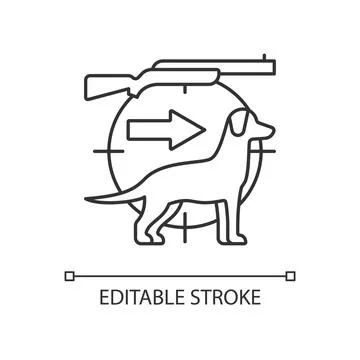 Dog handler linear icon 스톡 일러스트