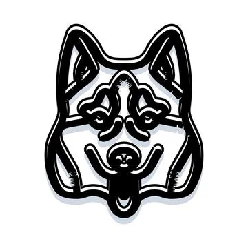 Dog head abstract illustration with stylized design Stock Illustration