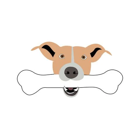 Dog head with bone 库存插图