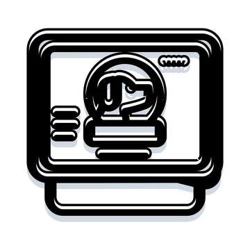 Dog head icon on digital screen display Stock Illustration