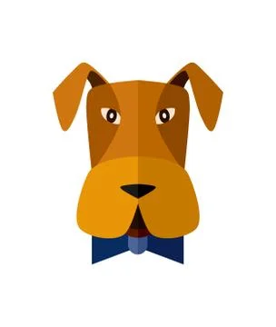 Dog head icon in flat design Stock Illustration