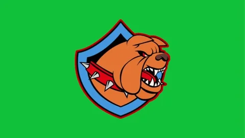 Dog Head logo type flat animation on green screen background Stock Footage 293955763