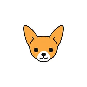 Dog head puppy vector cute icon. Dog face cartoon doodle pet flat animal corgi Stock Illustration