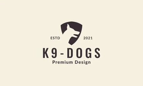 Dog head with shield or guard silhouette logo vector symbol icon design ill.. イラスト素材
