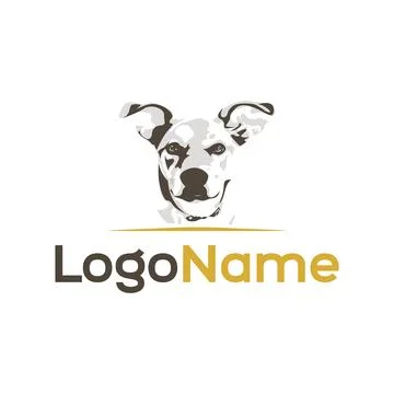 Dog Head Silhouette Art Logo Stock Illustration