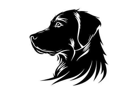 Dog Head Silhouette Vector Logotype Illustration. Cute Retriever Icon Art. Stock Illustration