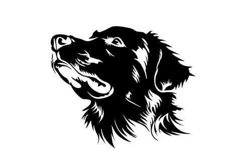 Dog Head Silhouette Vector Logotype Illustration. Cute Retriever Icon Art. Stock Illustration