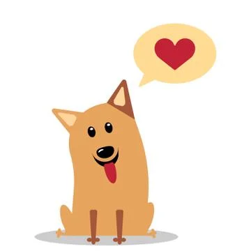 Dog with heart in thought cloud Illustrazione stock