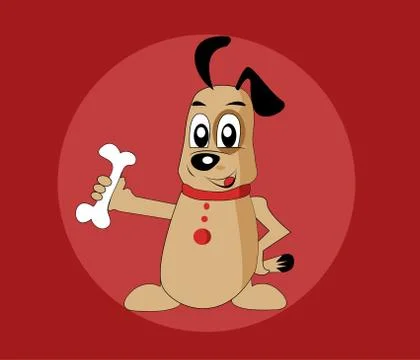 A dog holding a bone Stock Illustration