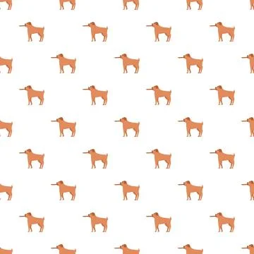 Dog holding stick seamless pattern for pet design Stock Illustration