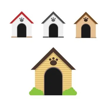 Dog home set Stock Illustration