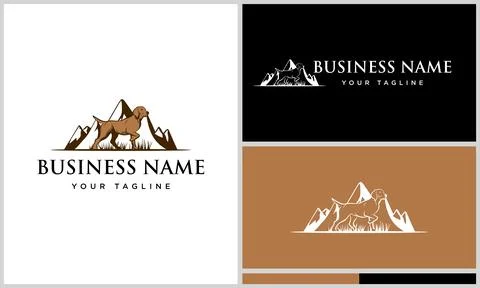 Dog hound pointer logo template Stock Illustration
