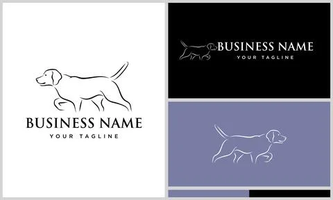 Dog hound pointer logo template Stock Illustration