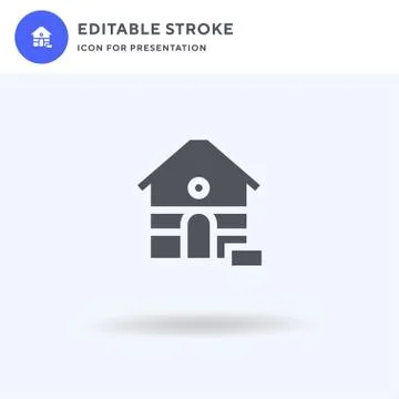 Dog House icon vector, filled flat sign, solid pictogram isolated on white, logo Illustrazione stock